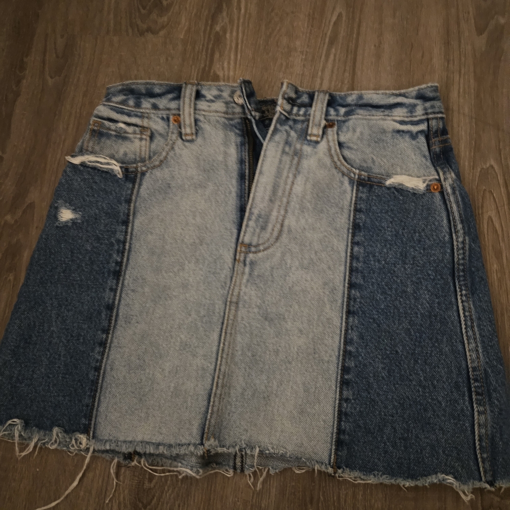 Abercrombie & Fitch Blue Asymmetrical A-Line Mini Skirt